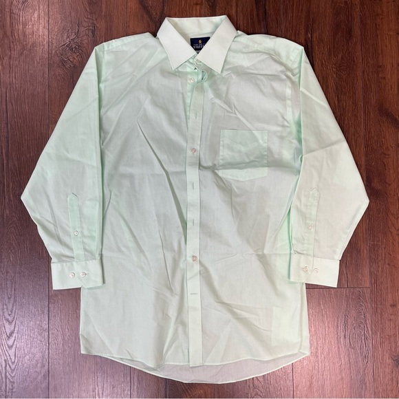 Mens staffers lime sorbet button up shirt SZ 17/LG - Picture 1 of 3